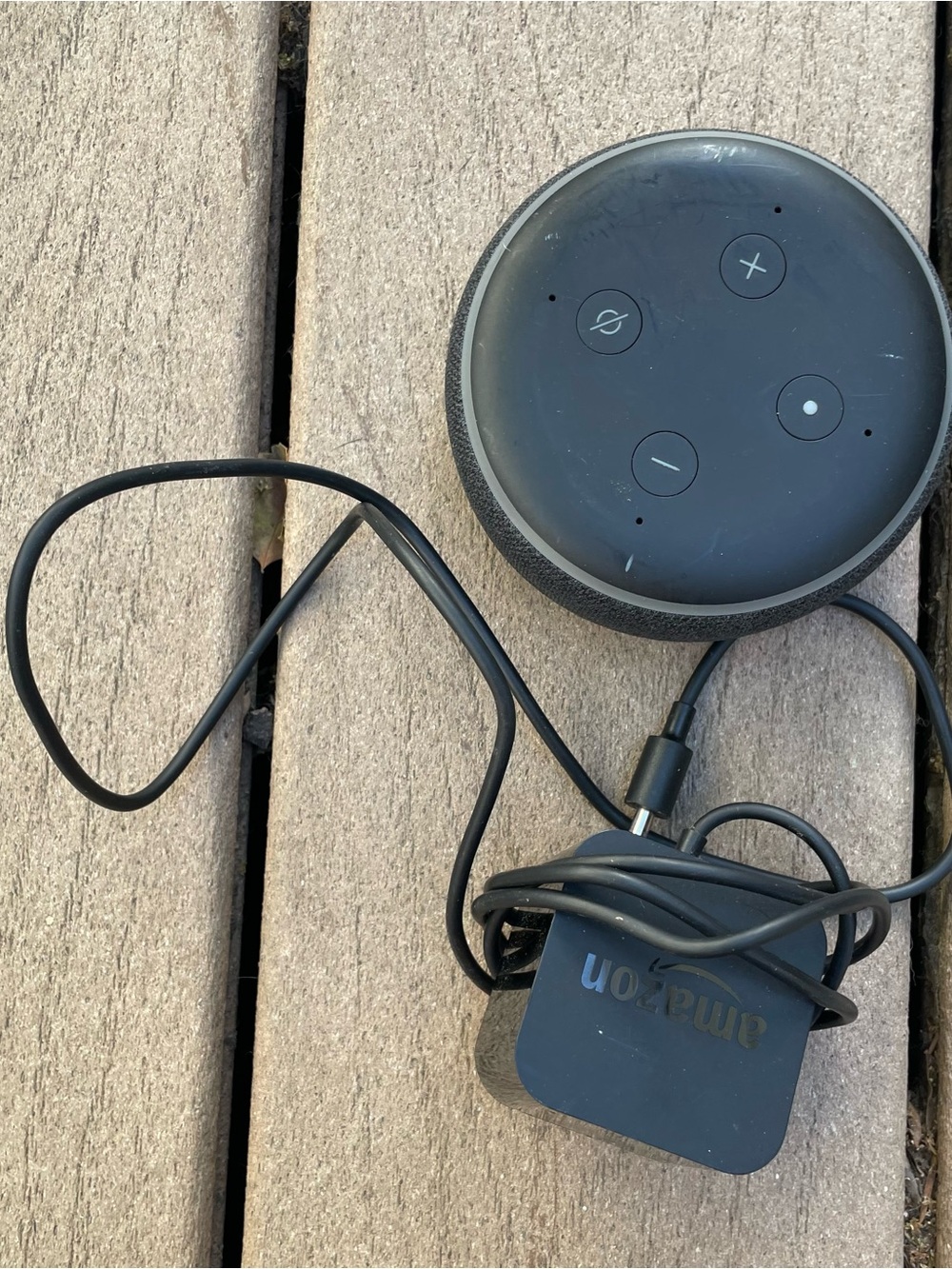 Amazon Black Echo Dot Smart Speaker with Power Adapter
